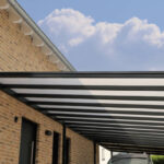 Courtyard canopy with glass