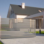 Gate and house 3D illustration